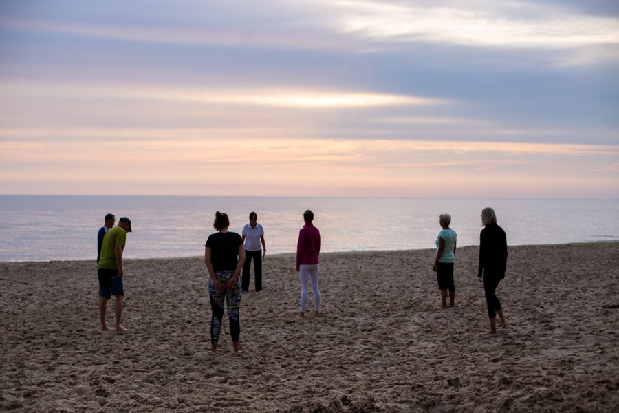 Gruppe beim Sport Strand Gruppe beim Sport Strand