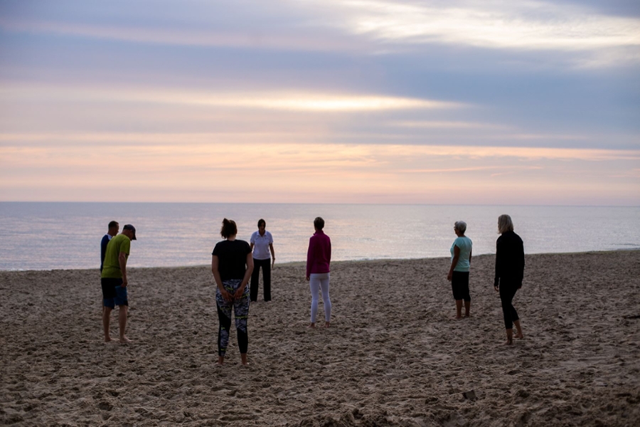 Gruppe beim Sport Strand